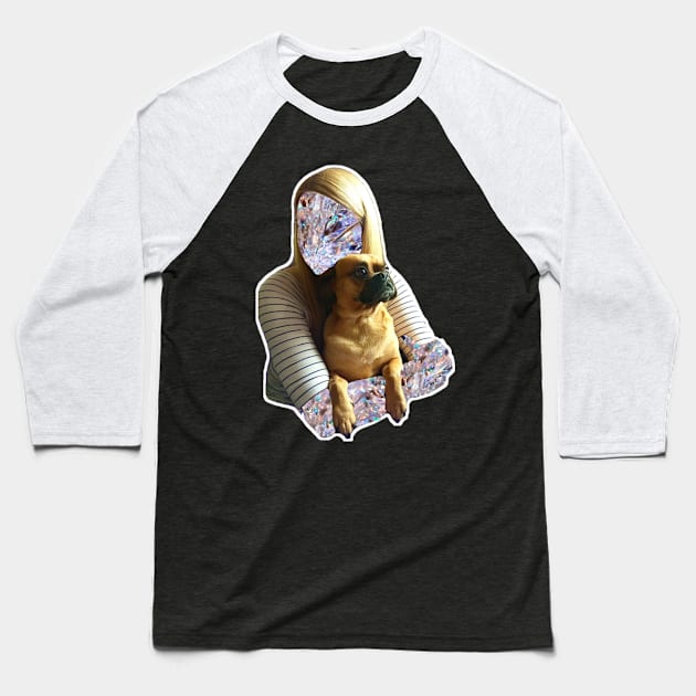 Pug hug Baseball T-Shirt by ellaine13